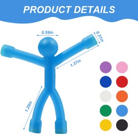 12 Pack Fridge Magnets Men, Cute Mini Magnetic People, Small Colorful Novelty Rubber Refrigerator Magnets, Decorative Self-Stick Funny Flexible Magnets for Whiteboard, School, Office, Solid