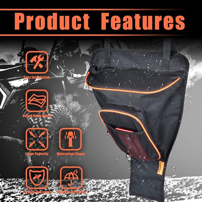 Goldfire RZR XP Accessories,1680D UTV Gear Bag Cab Pack Center