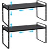 Set of 2 Expandable Cabinet Shelf Organizer, Stackable Kitchen Countertop