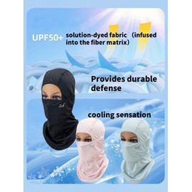 OTTERSHELL UPF50+ Cooling Balaclava Face Mask, Full Coverage Sun Protection.for Men Women Summer Cooling Shiesty Mask Sun UV Protection-Motorcycle Ski (UK, Alpha, One Size, Light Blue - 259)