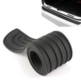 Diamall 1 PC Car Rear Bumper Protector, 41" x3.5" Anti-Scratch Abrasion Rubber Protection Strip for Trunk Door Entry Sill Guard, Self-Adhesive Trimmable Bumper Guards, Fits for Most Vehicles (Black)
