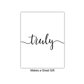Truly Madly Deeply Typography - Unframed Wall Art Prints - Set of Three - Makes a Great Gift for Home Decor - Perfect for Living Room or Bedroom Display - Ready to Frame (8x10) Photos