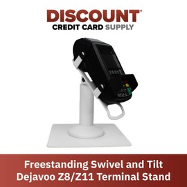 Discount Credit Card Supply DCCStands Freestanding Swivel and Tilt Dejavoo Z8/Z11 Terminal Stand (White)