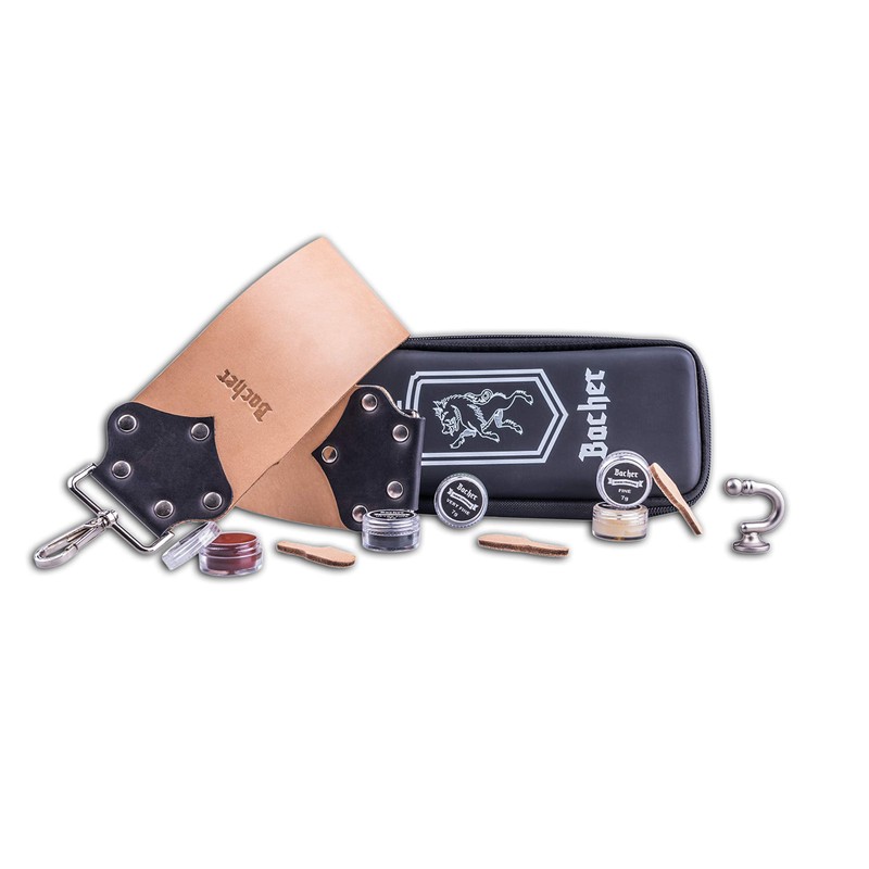 BACHER Premium Leather Strop Wide for Sharpening Razor Set with