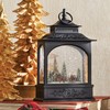 Raz Imports Town Scene Black Musical Lighted Water Lantern Figurine