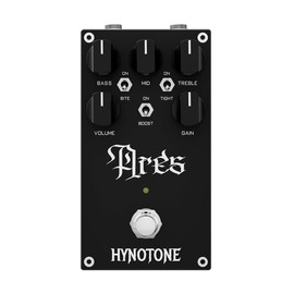 TOPPING ARES Distortion Preamp Pedal - 5-Stage JFET Circuit, 3-Band EQ, Boost for Aggressive Tone, Ideal for 7-String Guitars & Drop Tunings