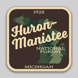 JMM Industries Huron Manistee National Forest Michigan Vinyl Decal Sticker Car Window Bumper 2-Pack 4-Inches 4-Inches Premium Quality UV-Protective Laminate PDS1410