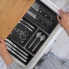 PRATIQUE Bamboo Drawer Organizer - Kitchen Utensil Organizer Silverware Tray
