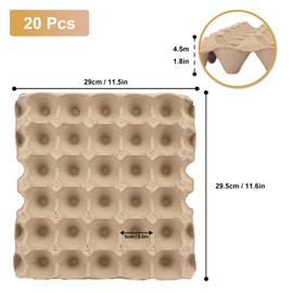 20 Flats 30-Cell Egg Crate?Holds 30 Eggs?, Cardboard Egg Cartons, Sturdy and Stackable Egg Flats, Perfect Egg Crates for Fresh Eggs, Chicken Farm, by IHDYPPEW