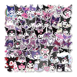 Krilucly Kawaii Anime & Cartoon Stickers 50 Pieces Multicolor Plastic Stickers for Kids & Teens Laptop Skateboard Bike Scrapbook