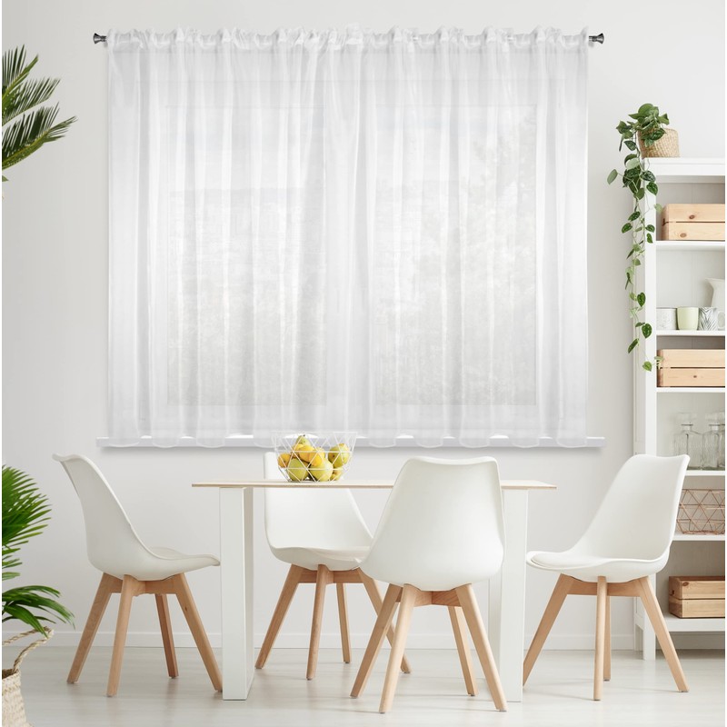 Eurofirany Lucy Voile Curtain, White, 400 x 150 cm