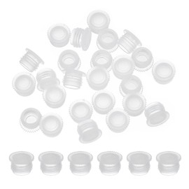 PATIKIL Salt and Pepper Shaker Stoppers 8mm/0.31", 50Pcs Plastic Salt Shaker Plug Replacement Reusable Clear Round End Cap for Pots Bottles Pipes