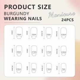 Cosmeria Kunstnägel Zum Aufkleben Set, 24 Stk. Press On Nails In Verschiedenen Größen, Inkl. Nagelfeile, Reinigungs-Pad Und Nagelkleber Sticker