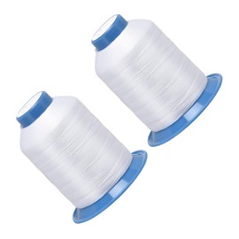 Kozelo 2pcs Polyester Sewing Thread -[0.32mm (210D/3) x 1312 Yards] Extra Long Bonded All-Purpose Sewing Thread for Hand Stitching Sewing Machine Use|Polyester, White