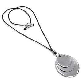 Vestopazzo 100% Recycled Aluminium Three Round Pendant Necklaces Handmade One Size Fits All Unisex Unica, Aluminium, No Gemstone, Aluminium, No Gemstone