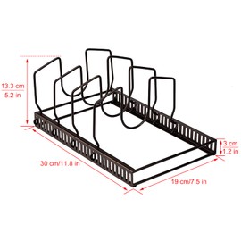 Toplife 鍋蓋 スタンド フライパン 鍋蓋 置き キッチン多機能 蓋収納 ラック 7本仕切りパーツ付き ブラウン