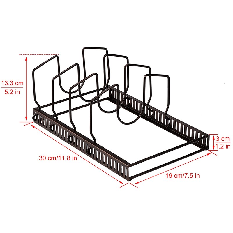 Toplife 鍋蓋 スタンド フライパン 鍋蓋 置き キッチン多機能 蓋収納 ラック 7本仕切りパーツ付き