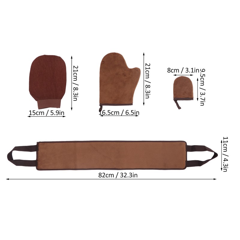 4 Pcs Self Tanner Mitt Tanning Oil Paint Exfoliating Soft