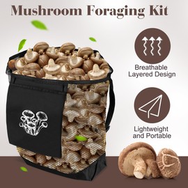 Solaradgy Mushroom Foraging Set, Foraging Kit with 1 Mesh Bags, 1 Foldable Knife, 1 pair of Gloves, 1 Sharpener, 2 Shovel Tools for Wild Mushroom Hunting, Outdoor Adventures