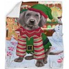 Weimaraner Dog Blanket - Christmas Gingerbread Elf - Super Soft