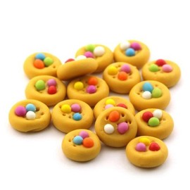 MyTinyWorld 7 x Dolls House Miniature Cookie Topped With Smarties