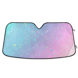 Unicorn Background with Rainbow Car Windshield Sunshade Foldable Blocks Sun Visor Protector Keep Cool for Car Truck SUV