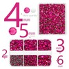 qiipii 3060PCS Rose Red Resin Crystal Rhinestones for Crafting 2mm