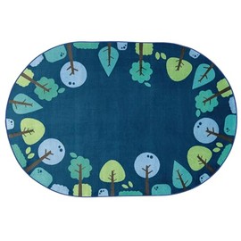 Carpets for Kids 1764 KIDSoft Tranquil Trees Decorative Nursery Room Rug 4ft x 6ft Oval Blue