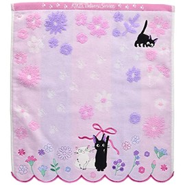 Marushin 1005039800 Hand Towel, Ghibli Kiki's Delivery Service, Jiji Flower Lane, Approx. 13.4 x 14.2 inches (34 x 36 cm)