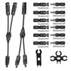 QeeHeng Solar Connectors Y Branch Parallel Adapter kits with 6