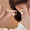 Jugielu Boho Pearl Owl Earrings Crystal Bird Earrings Cz Owl