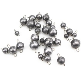 Gad2go 30 Pieces Fishing Sinker Weights Kit 9 Sizes Metal Fishing Weights 2g 4g 6g 8g 10g 12g 14g 16g 18g Fishing Ball Sinker for Saltwater Freshwater