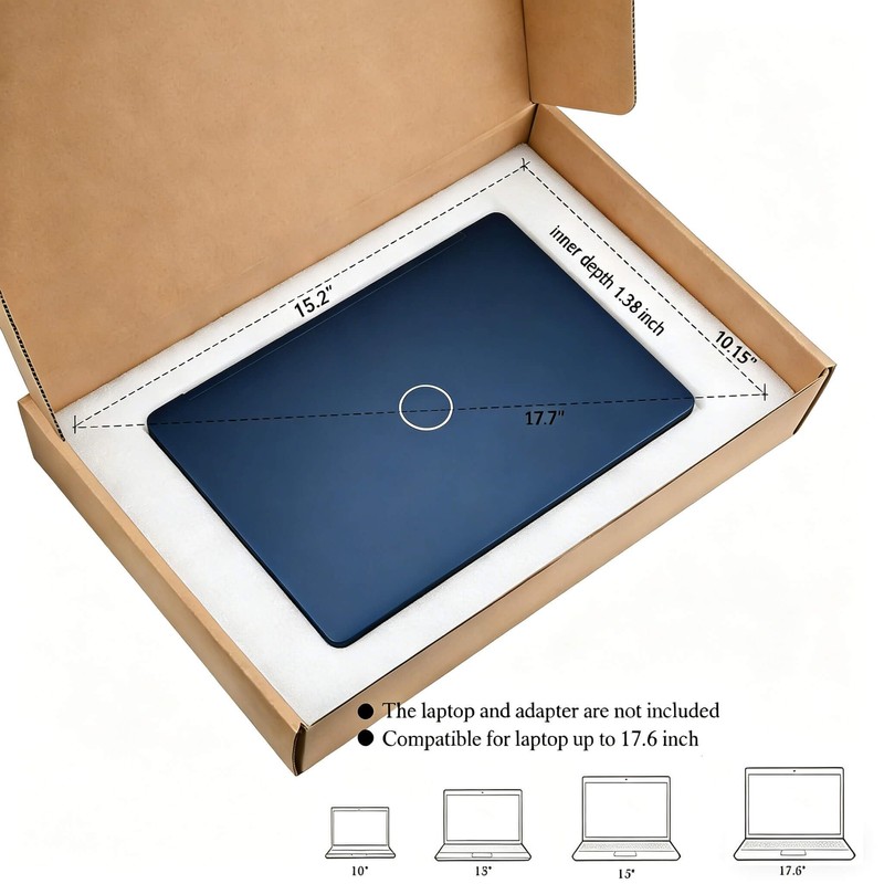 Laptop Shipping Box for Up to 17.6 Inches Notebook, Cardboard