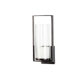 Deco 79 Metal Geometric Minimalistic Rectangular Wall Sconce, 7" x 7" x 16", Black