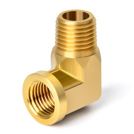 TAISHER 2pcs 90 Degree Barstock Street Elbow, 1/8 Inch NPT Male Pipe to 1/8 Inch NPT Female Brass Pipe Fitting