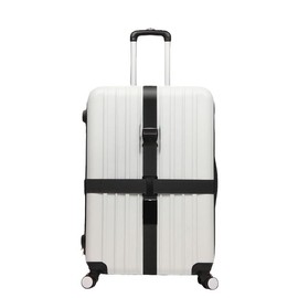 2Pcs Adjustable Luggage Straps for Suitcases - Non-Slip Suitcase Belts with Buckle, Black Luggage Strap for Traveling