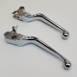 Chrome Smooth Wide Blade Brake & Clutch Levers for 1996-2007 Harley Touring, 1996-2017 Softail & Dyna with Cable Clutch/Throttle & 1996-2003 Sportster Models - Replaces HD# 45016-96 & 45017-93