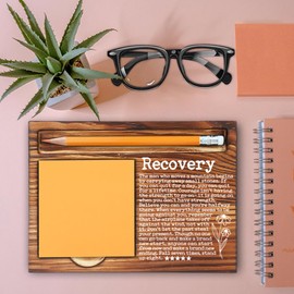 Gifts for Him Recovery Gift, Sobriety Anniversary Decor Gift for Women, Addiction Recovery Gift, Encouragement Gifts for Women Men, Mental Health Office Home Self-Stick Note Pad Holders-LBB06