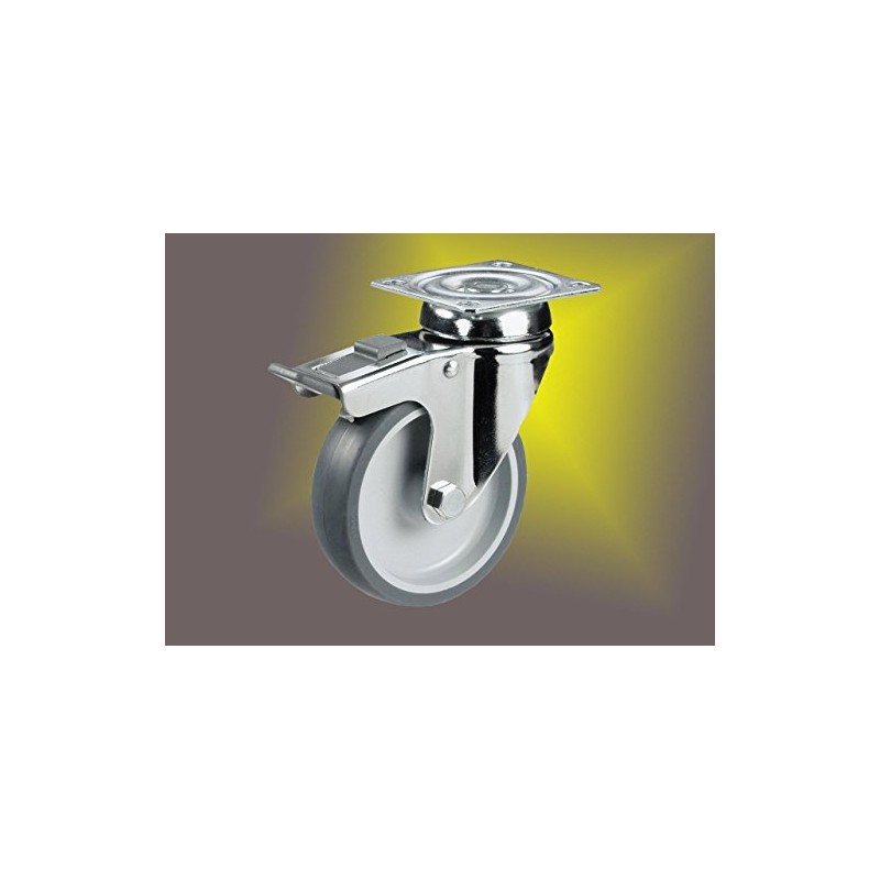 Stainless Steel Camera Castors Diameter 75 mm/Plate Attachment and Locking