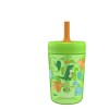 Zak! Everyday Smiles Dinosaur Antimicrobial Leak-Proof Kids Straw Cup -