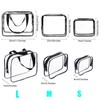 Waterproof Travel Bag with Zipper, Clear (Pack of 3), transparent,