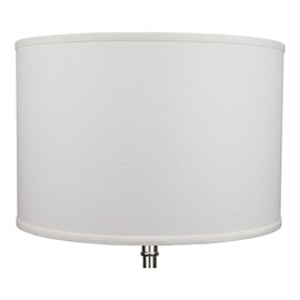 FenchelShades.com 18" Top Diameter x 18" Bottom Diameter 12" Height Cylinder Drum Lampshade USA Made (Designer Linen Off White)