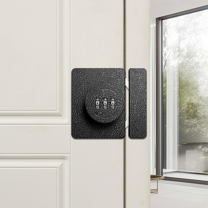 Door Bolt 180 Degrees, Two Installation Methods Combination Lock, 3-Bit