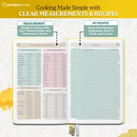 Panda Planner Recipe Book to Write In Your Recipes – Recipe Notebook with Hardcover – Personal Blank Cookbook to Organize Your Family Recipes - 146 Pages - 8.25" x 5.75" (Yellow)
