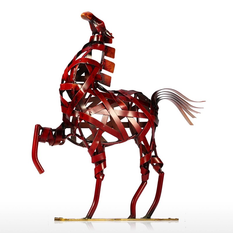 TOOARTS Metal Sculpture Metal weaving horse Home Furnishing Articles Handicrafts