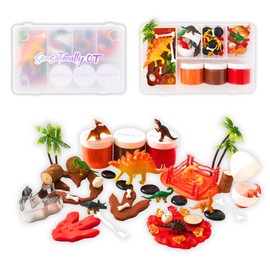 Sensationally OT Mermaid Sensory Dough Kit (3 Jars) Non-Toxic Dough with Cutters, Stampers, Coins, Pearls, Seahorses, Starfish, Treasure Box - Perfect Creative Play and Gift for Kids & Toddlers