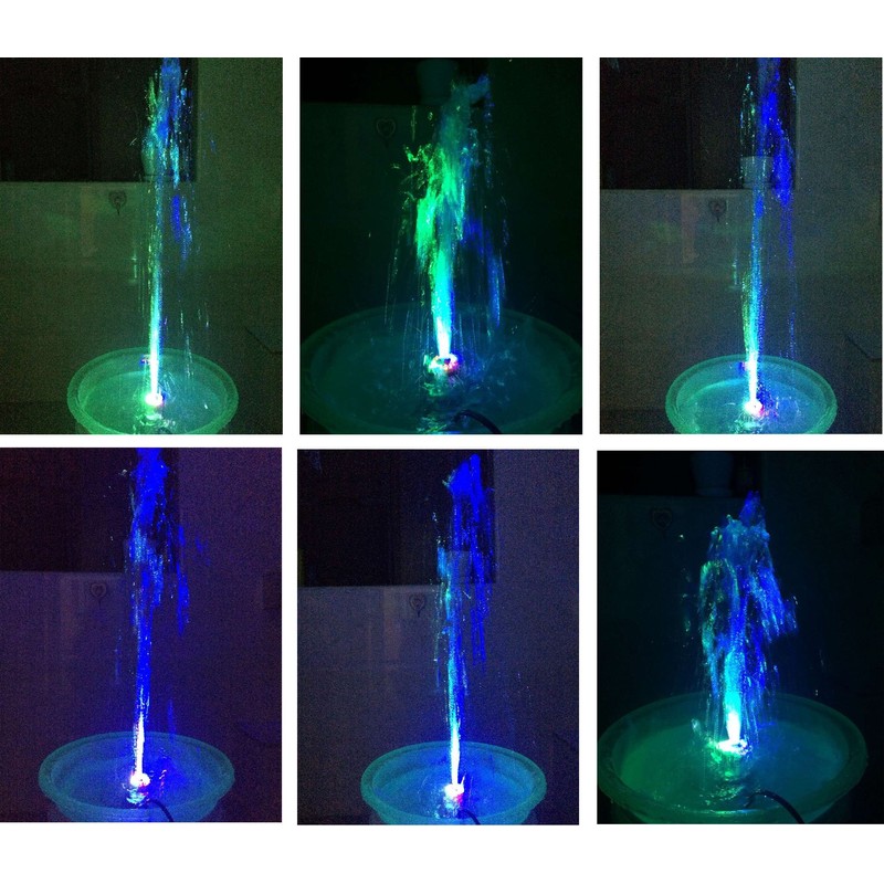 Lewisia 211 GPH Fountain Pump Submersible with LED Light Adjustable