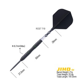 CUESOUL JIHO S4 21g Steel Tip 90% Tungsten Dart Set with Titanium Coating and Unifying Rust T19 Flight