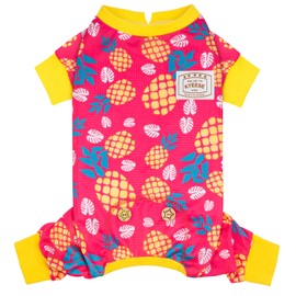 KYEESE Dog Pajamas Mesh Summer Pjs for Small Dogs Quick-Dry Cat Pajamas Lightweight Pet Costume Breathable Puppy Clothes Comfy Onesie UV-Blocking Doggie Jammies Pineapple Pattern, Small