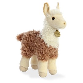 Aurora® Realistic Miyoni® 2 Tone Llama Stuffed Animal - Lifelike Details Make a Cherished Companion - Perfect for Decorating Bedrooms or Classrooms - Brown 11 Inches